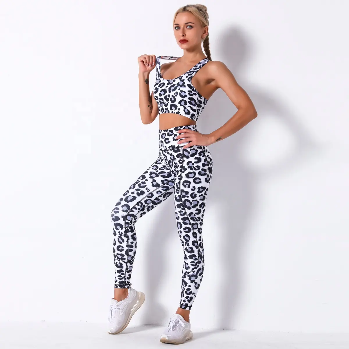 2021 de las mujeres ropa de entrenamiento ropa de Seamless deportes Bra Yoga polainas 2 pieza impresión Yoga transparente conjunto Yoga conjunto