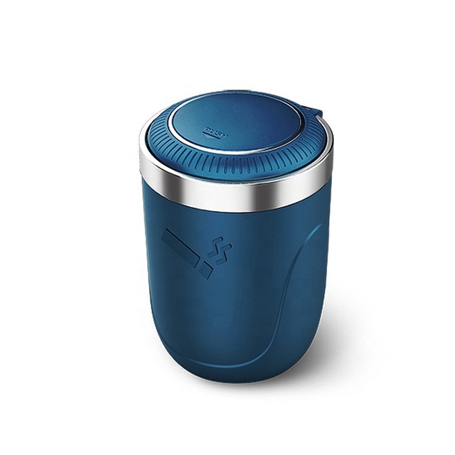 100ml Capacity Portable Ashtray Use on Car Ashtray Metal and ABS Smokeless Ashtray