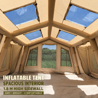 Carpa inflable de lujo para acampar al aire libre, de PVC, resistente al viento, para 6-8 personas, con techo inflable, para viajes y camping.