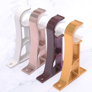 Supports de <span class=keywords><strong>tringle</strong></span> à <span class=keywords><strong>rideau</strong></span> modernes en aluminium avec crochets muraux pour accessoires de chambre à coucher - Product Image 6