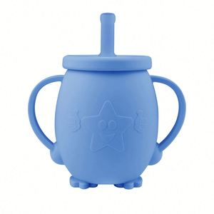 Gobelets d'apprentissage anti-fuite sans BPA pour bébés avec couvercles, personnalisables, en silicone, pour l'eau des tout-petits - Product Image 1