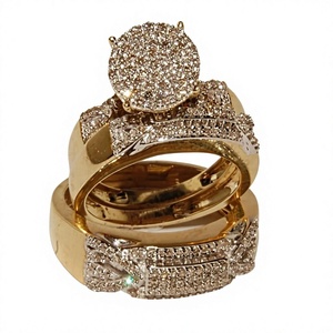 Bague Éternité de Luxe en Argent 925 Plaqué Or avec Moissanite VVS1, Sertie de Pierres Scintillantes, pour Femme, Idéale pour Mariage - Product Image 4