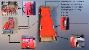 MT-F2 Noodhulp Aluminium Opvouwbare Paal Brancard - Product Image 3