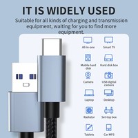 Cable de Datos de Alta Velocidad 5Gbps 3A con Carga Rápida de 60W, USB-C, Aleación de Aluminio, Trenzado de Nailon, para Teléfono Móvil, Tableta, Banco de Energía