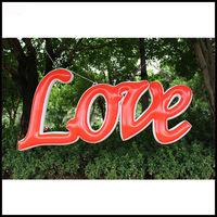Lettres d'amour géantes gonflables avec lumière LED changeante de couleur