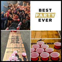Mesa de Beer Pong Plegable de Aluminio de 8 Pies Portátil con Luces Led y Agujeros de Diseño Personalizado