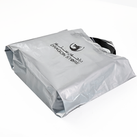 Promotionnel pas cher prix logo personnalisé gris fourre-tout en plastique épicerie cadeau shopping emballage vêtements boutique marchandise sac en plastique