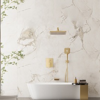 Ensemble de douche encastré en laiton massif sur mesure OEM, système de mitigeur mural chromé, accessoires de salle de bain complets, vente en gros