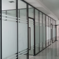 Cloison en verre moderne avec cadre en aluminium, épaisseur 8 mm, 7+ panneaux pour la division des espaces de bureau, d'école et de salle de bain, installation facile