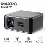Projecteur intelligent 4K Andeoid 11 HD natif 1080P WiFi, mise au point automatique vidéo, haut-parleurs HiFi 5W*2, projecteur de cinéma maison