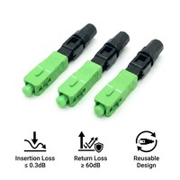 Konektor Serat Optik SC/APC Grosir Pabrik, Pre-polished, Perakitan Lapangan, Sambungan Dingin, Konektor Cepat, CE RoHS <0.2dB