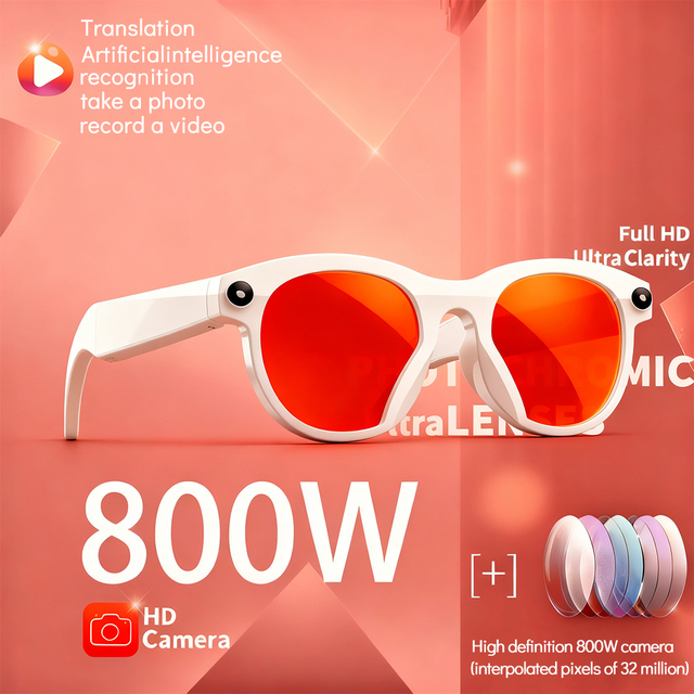 Xuanzhi 2026 Smart Glasses Men/Women 200W Camera Full HD WiFi 45g for Touch Control IP65 Waterproof AI Translation Noise