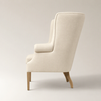 Fauteuil d'appoint moderne de luxe rembourré avec dossier haut, pieds en bois massif, chaise de salle à manger individuelle pour salon et hôtel