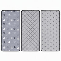 Tapis absorbant pour animaux de compagnie en polyester lavable et réutilisable, antidérapant, avec motif de patte pour chats et chiens, toutes saisons