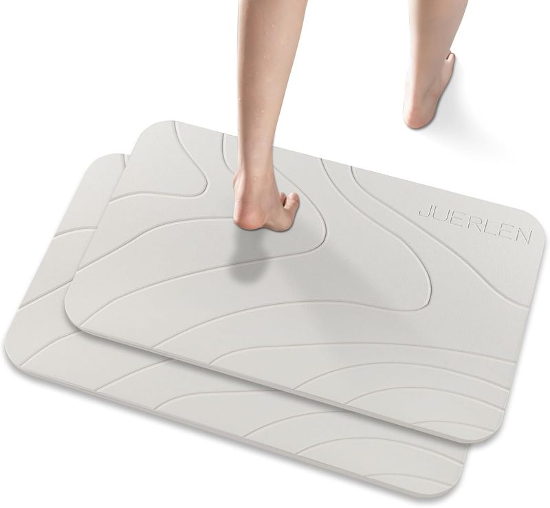 Custom Diatomaceous Earth Shower Mat Wave