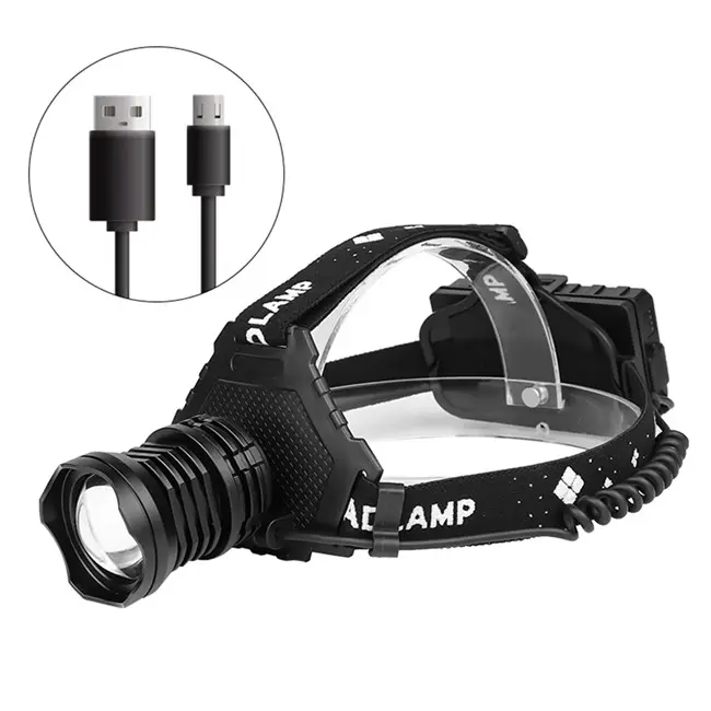 Most powerful led headlamp Outdoor 18650 Rechargeable Hunting led head torch light Waterproof Zoomable LED Headlamp