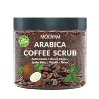 Низкая цена, индивидуальная торговая марка, натуральный органический уход за кожей тела, отбеливающий детокс, отшелушивающий кофе арабика, скраб для тела