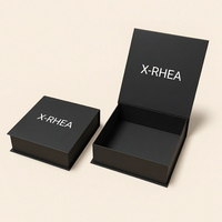 Boîtes cadeaux pliables en carton rigide noir mat de luxe avec logo personnalisé de qualité supérieure, fermeture magnétique, emballage vide