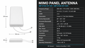 Antena Multibanda Inalámbrica 4G LTE de Alto Rendimiento, Alcance de 50 km, Ganancia de 10/12, Panel Satelital 2x2 <span class=keywords><strong>MIMO</strong></span> de 100W para Comunicación - Product Image 4