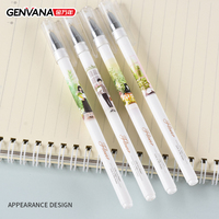 Lot de stylos gel GENVANA en gros, pointe fine 0,35 mm, design cartoon style Muji, 12 pièces/lot, stylos gel d'écriture pour étudiants pour l'école