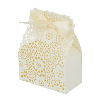 100 pcs/lot blanc découpé au laser pétale boîte-cadeau tournesol mariage boîte à bonbons en gros Spot fabriqué à partir de papier de qualité
