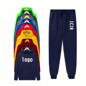 Wholesale Custom Mens Sports Hooded Solid Color Pullover <b>Sweater</b> <b>Set</b> Two Piece Hoodie & Sweatshirts and Sweatpants - Product Image 1