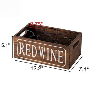 Casiers à <span class=keywords><strong>vin</strong></span> en bois personnalisés comptoir 6 casiers métalliques brûlant fini porte-bouteille <span class=keywords><strong>de</strong></span> <span class=keywords><strong>vin</strong></span> rouge diviseur <span class=keywords><strong>caisse</strong></span> à <span class=keywords><strong>vin</strong></span> en bois rustique boîte - Product Image 3