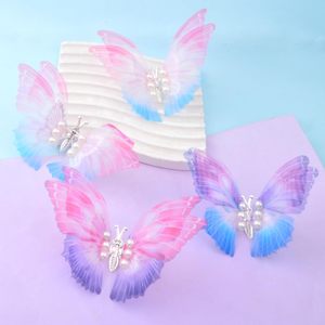Épingle à cheveux papillon dégradé de couleur, épingle à cheveux papillon réaliste en perles tridimensionnelles, accessoire capillaire de style ancien - Product Image 5
