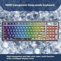 AULA F-NB98 RVB rétro-éclairé écran personnalisé clavier de jeu 3 Mode bouton multifonctionnel fonction d'échange à chaud pour PC de bureau Gamers cadeau