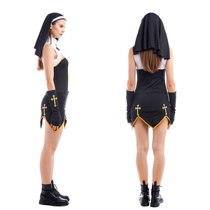 Costume <span class=keywords><strong>da</strong></span> donna Halloween Costume <span class=keywords><strong>da</strong></span> <span class=keywords><strong>suora</strong></span> adulta <span class=keywords><strong>Sexy</strong></span> moda donna festa in maschera - Product Image 5