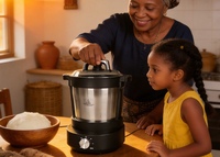 Mesin Pembuat Fufu Listrik Rumah Tangga Bahan Stainless Steel 6L/12L, Blender Pengolah Makanan, Pembuat Swallow untuk Mesin Fufu