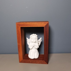 Estatua de Ángel, estatua de madera de estilo religioso, luz de decoración, lámpara de mesa de madera con estatua de resina para el hogar y la Iglesia - Product Image 6