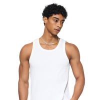 Camiseta sin mangas para hombre, 100% algodón, con logo personalizado, cuello redondo, corte regular, tejido de punto de 315 g/m², al por mayor