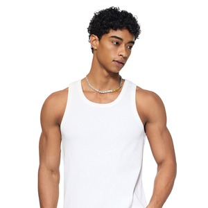 Wholesale <b>Men's</b> 100% Cotton Custom Logo O-Neck Sleeveless Tshirt Casual Regular Fit Blank T-Shirt 315gsm Knitted Fabric T Shirt - Product Image 3