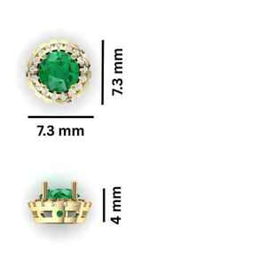 ต่างหูทองคำ 14KT ทรงรัศมี ขายดีอันดับต้นๆ - ของขวัญสำหรับเธอ |   เพชรทรงกลมขนาด 1 มม. (0.17 กะรัต) |   มรกตทรงกลมขนาด 4.80 มม. (0.8 กะรัต) - Product Image 3