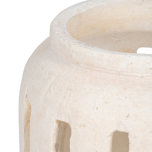 Lanterne décorative ronde, porte-bougie hurricane avec design à lattes ouvertes, support de bougie pilier contemporain - Product Image 4