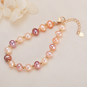 Le fabricant fournit directement des bijoux en perles véritables de Wenchi Zhuji, bracelets délicats et simples en perles d'eau douce colorées pour filles, modèle - Product Image 3