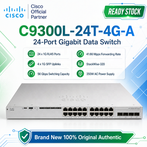 Nouveau commutateur Ethernet intelligent géré d'entreprise C9300L 24T 4G à 24 ports pour réseau de données C9300L-24T-4G-A - Product Image 2