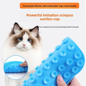 Tapis d'alimentation lent pour animaux de compagnie en silicone à ventouse, antidérapant, anti-débordement, pour nourriture et eau, lavable, pour chien et chat - Product Image 3