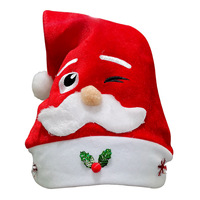 Cappello LED Luminoso Rosso in Tessuto Non Tessuto a Tema Cartone Animato, Accessorio per Feste di Natale, Regalo a Sorpresa per Raduni Festivi