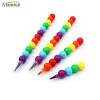 Crayon à balles en plastique empilables, 50 pièces, mignon, Crayon à balles pour enfants