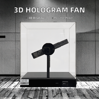 Ventilador Holográfico 3D de Escritorio, Exhibición para Ferias Comerciales, Proyector de Hologramas 3D Pequeño para Interiores, Batería Integrada para Presentación de Regalos, OEM