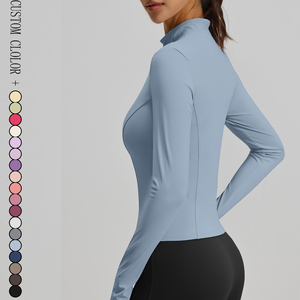 En gros Vêtements pour femmes : Hauts à manches longues, Manteaux de sport zippés, Hauts de <span class=keywords><strong>fitness</strong></span> amincissants, Vestes de yoga ajustées - Product Image 5