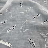 Tissu en maille florale respirant et hydrosoluble, dentelle 100% coton pour robe brodée ou hawaïenne, tissu en coton