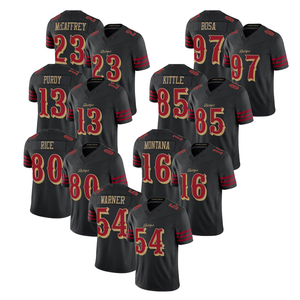 2025 Hochwertiges genähtes Uniform-American-Football-Trikot 23 # Mccaffrey 13 # Purdy 85 # Kittle 97 # Bosa Atmungsaktiv und schnell trocknend - Product Image 1