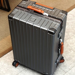 Aluminum <b>Frame</b> Trolley Case 20 24 26 Inch With Lock Spinner Wheels Dark Gray Travel Luggage Unisex Suitcase - Product Image 1