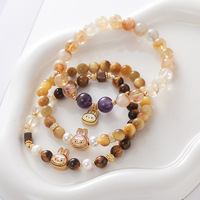 Bracelet en perles de pierre naturelle Labubu pour femmes, nouveau modèle 2025, cadeau de luxe de niche exquis pour meilleure amie, bracelet fait main
