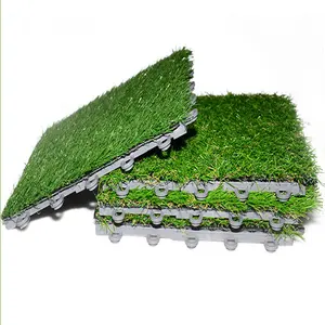 Latest Tile Artificial Grass Removable PP Styles Synthetic Grass For Garden Cesped Artificial