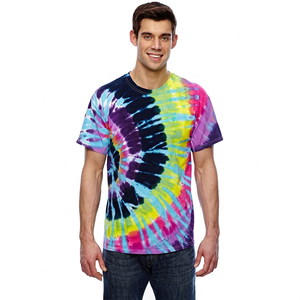 Nueva tendencia camiseta de alta calidad al por mayor logotipo personalizado Tie Dye cuello redondo Camiseta para hombres Tie Dye obra maestra Camisa de algodón - Product Image 1