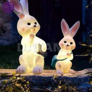 Outdoor <b>Solar</b> Led Simulation Five Laughing Rabbit Lamp For Garden Courtyard Ornament Landscape <b>Decorative</b> For Ramadan Holidays - Product Image 4
